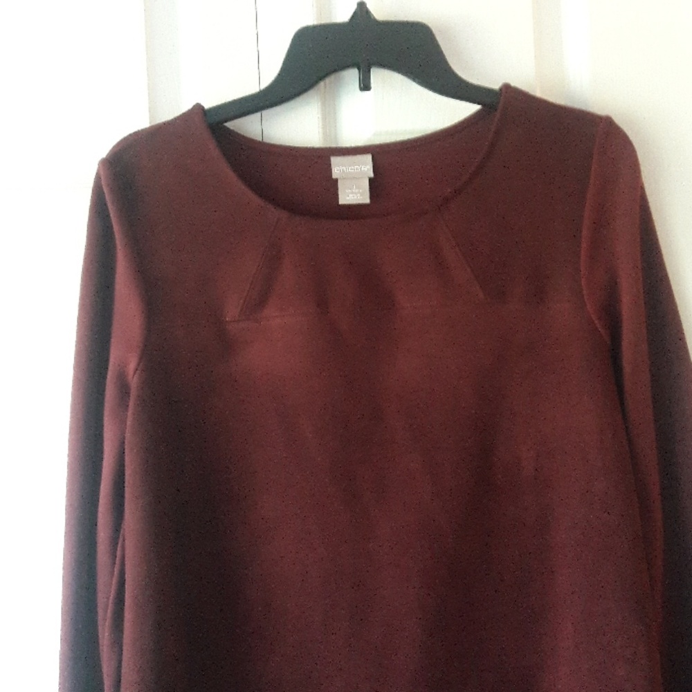Chico's Washable Faux Suede & Ponte top- EUC!